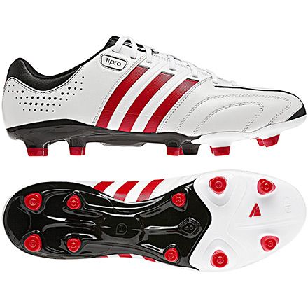 Chuteira Adipure 11PRO TRX FG - Branco c/ Vermelho